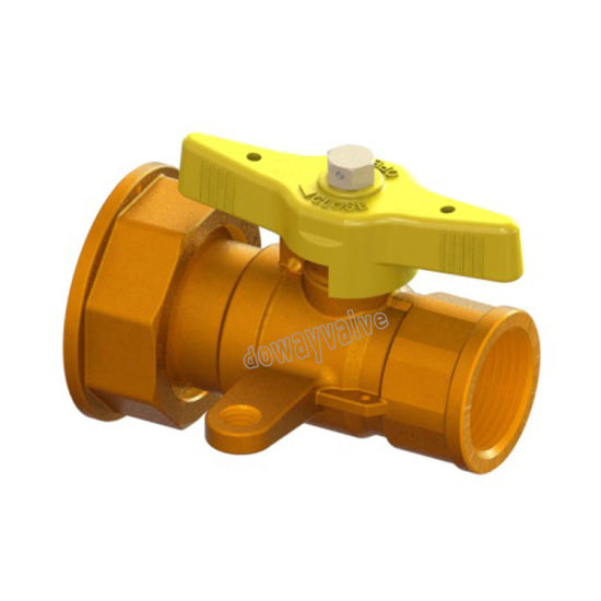 Gas Meter Reduced-Bore Inlet Ball Valve with Yellow Sealable T-Handle （DW-GB004）