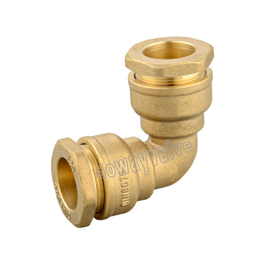 Brass Compression Fitting for PE Pipe Female Elbow