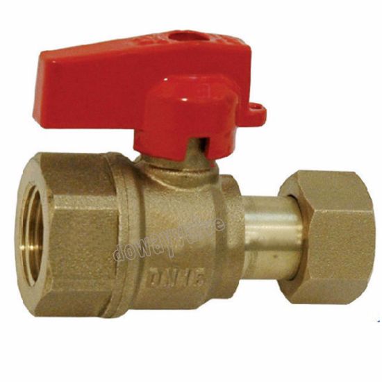 Brass Ball Valve Female End with Free Nut Aluminum Handle （DW-LB038）