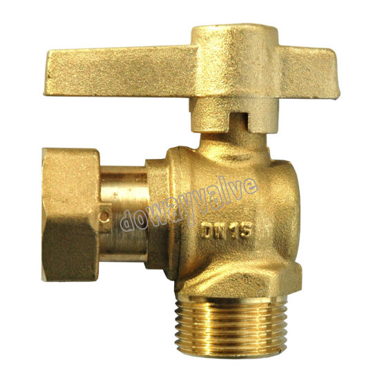 Manufacturer Angle Type Brass Lockable Ball Valve for Europe