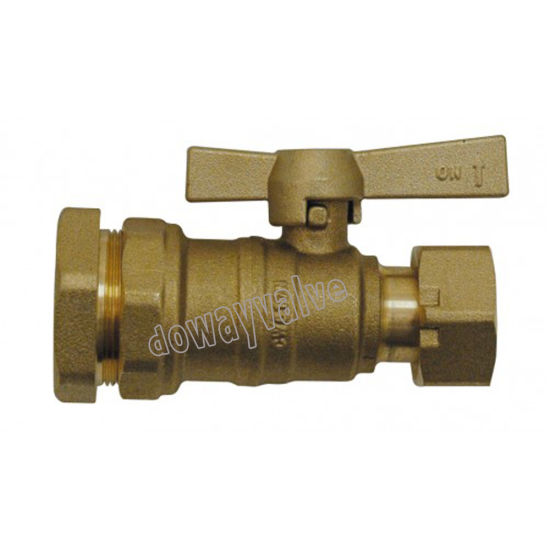 Straight Water Meter Brass Ball Valve with Female X Swivel Nut Ends （DW-LB037）