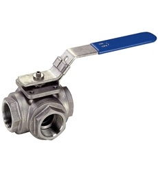 Three Way Ball Valve with Threaded Connection