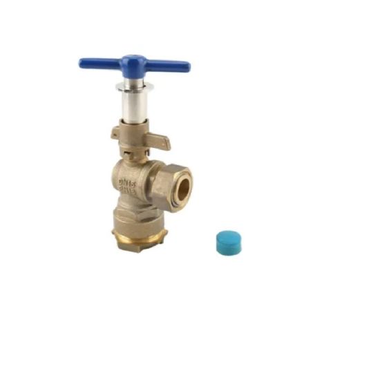 OEM Brass Angle Lockable Water Meter Valve with PE Couplings